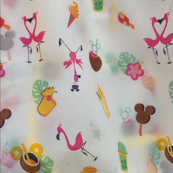 Disney Raincoat/hoodie. bright cute yellow/pink pattern . Long sleeves. Size XL - Picture 5 of 6